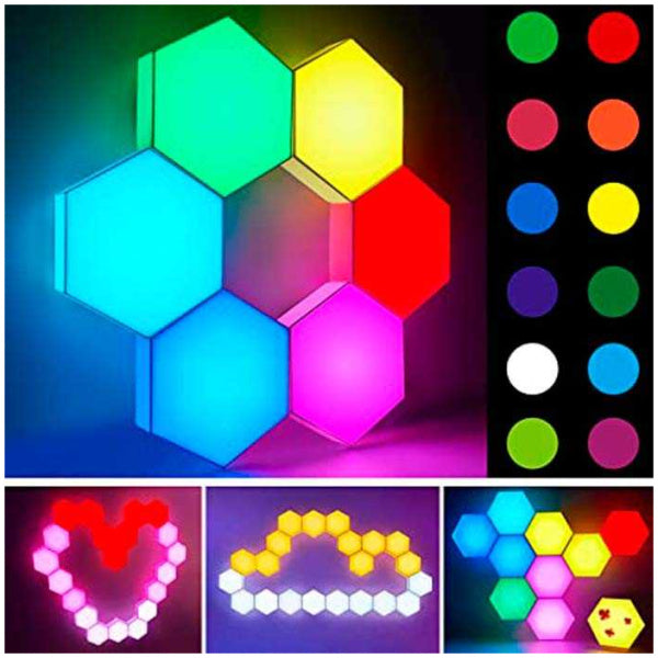 Set 3 luces lampara led hexagonales