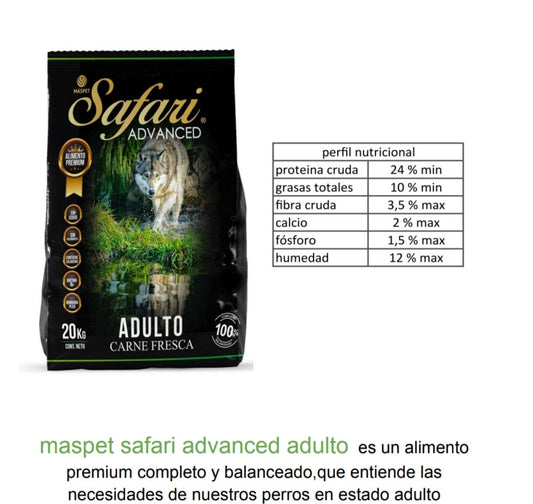 Alimento Safari Advance adulto 20Kg